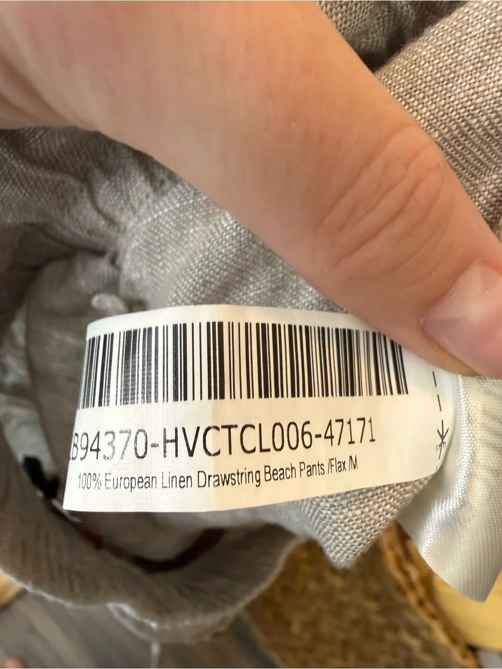 NWT Quince 100% European Linen Drawstring Beach Pants Flax Neutral Medium